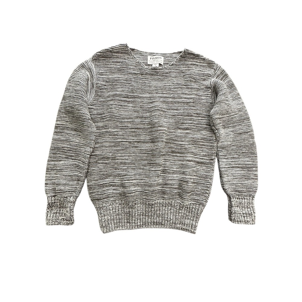 Filson Lake Quinault Sweater Womens Medium Knit Cotton Cream Olive Melange #K1-3